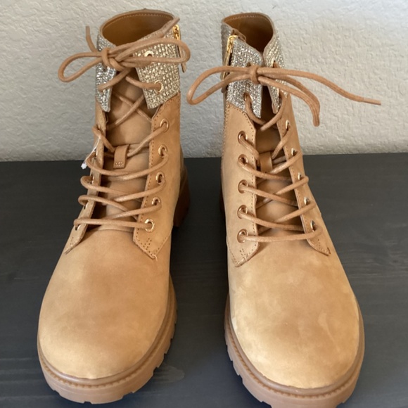 MICHAEL Michael Kors Tan and Gold Ankle Boots - Picture 3 of 11